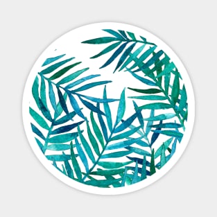 Watercolor Palm Leaves on White Magnet